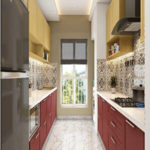 Modular kitchen services in Malad Mumbai with modern cabinets, drawers, chimney, hob, and smart storage solutions