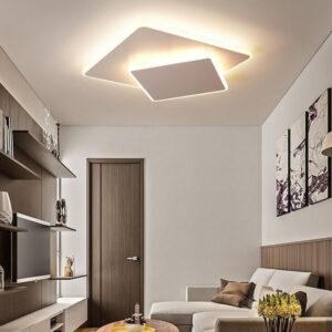 Modern false ceiling design with LED cove lighting and gypsum ceiling for living room interior.